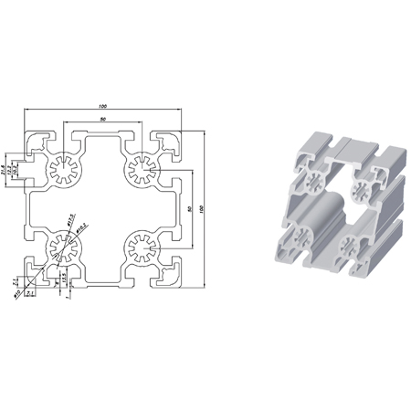 Nhôm định hình PTP 100100L-10