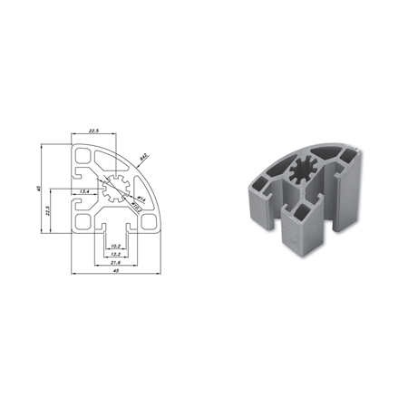 Nhôm định hình PTP 4545CR-10