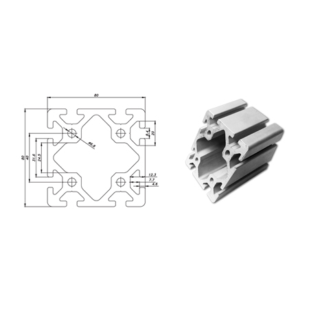 Nhôm định hình PTP 8080H-8