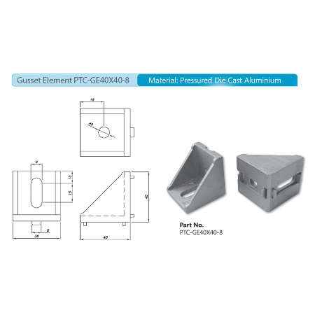 Gusset Element PTC-GE40X40-8