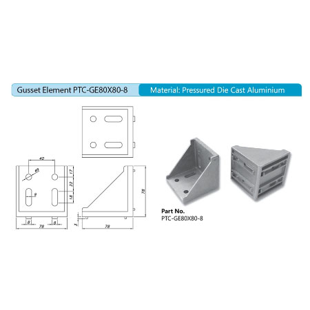 Gusset Element PTC-GE80X80-8