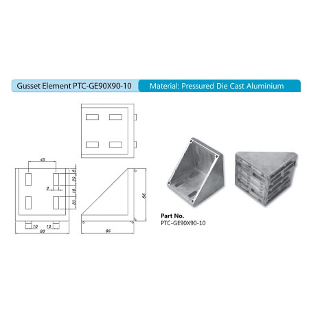 Gusset Element PTC-GE90X90-10