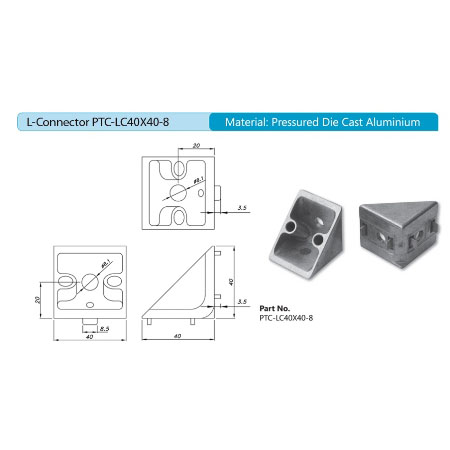 L-Connector PTC-LC40X40-8
