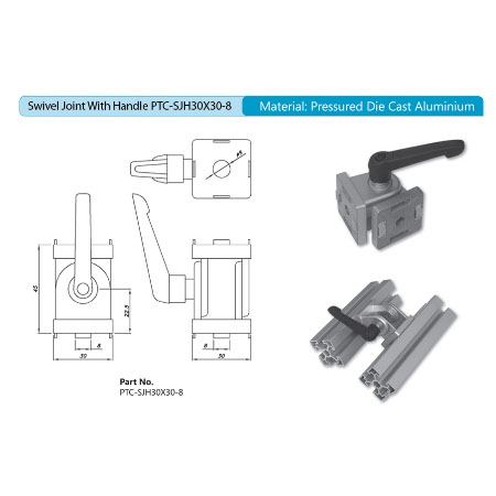 Swivel Joint with Handle PTC-SJH30X30-8