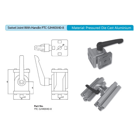 Swivel Joint with Handle PTC-SJH40X40-8